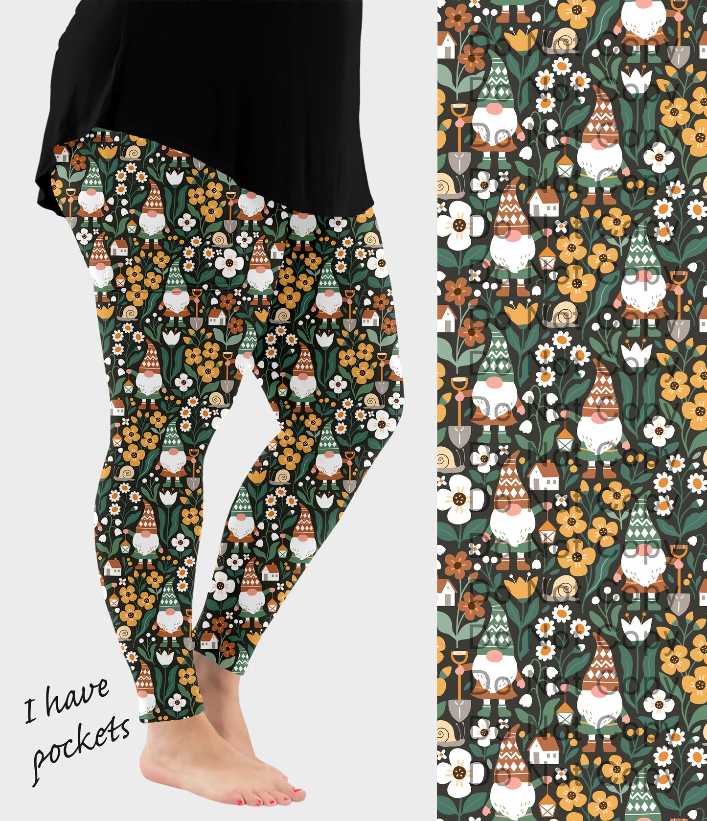 RTS - Garden Gnomes Leggings w/ Pockets