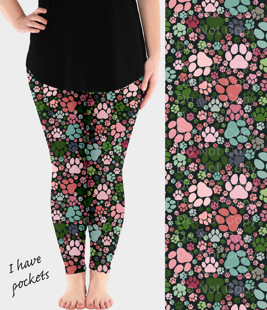 RTS - Garden Paws Leggings w/ Pockets