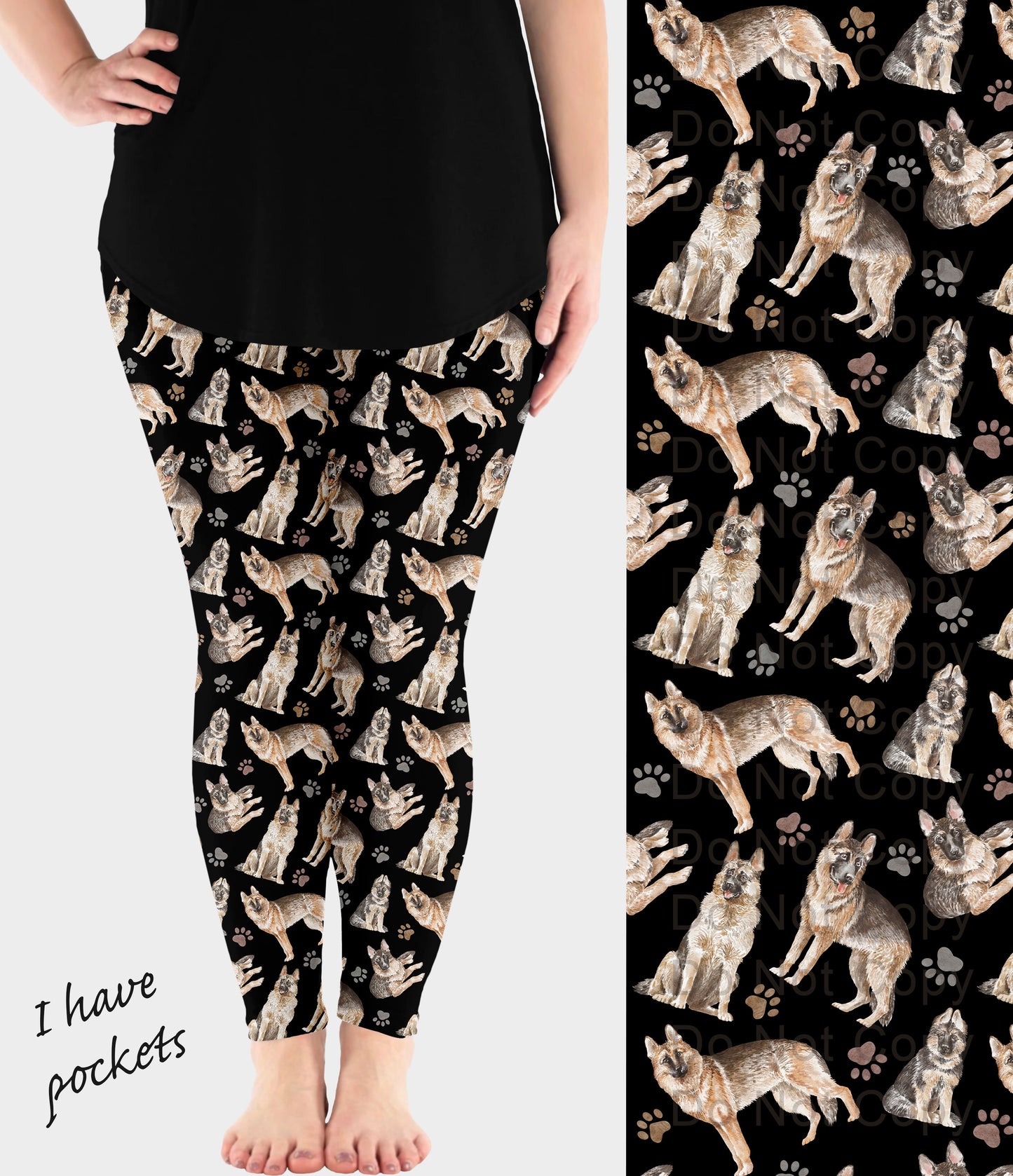 RTS - German Shepherd Dog Breed Leggings w/ Pockets