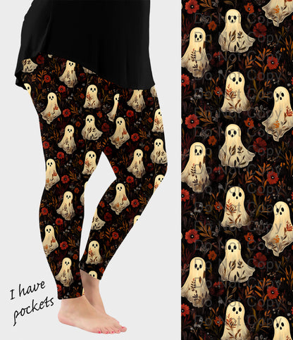 RTS - Ghostly Meadow Leggings w/ Pockets