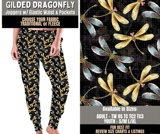 Preorder! Closes 10/28. ETA Jan. Gilded Dragonfly Joggers Choose Fleece or Traditional