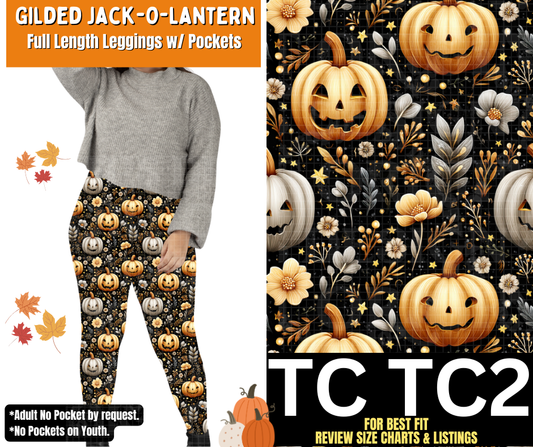 Gilded Jack-O-Lantern Full Length Leggings w/ Pockets