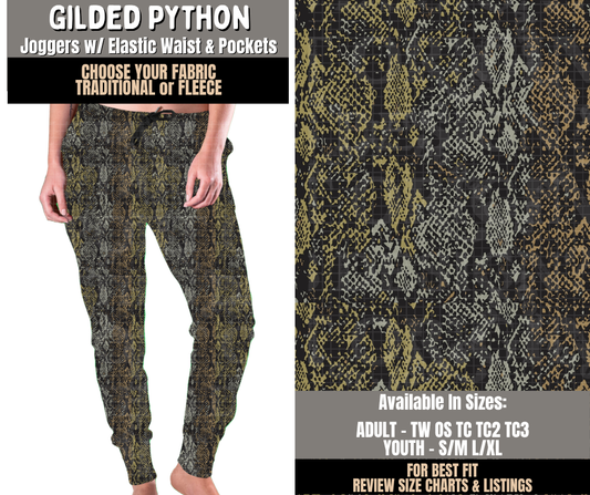 Preorder! Closes 10/28. ETA Jan. Gilded Python Joggers Choose Fleece or Traditional