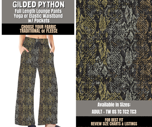 Preorder! Closes 10/28. ETA Jan. Gilded Python Lounge Pants Choose Fleece or Traditional