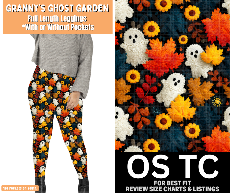 Granny's Ghost Garden Full Length Leggings w/ Pockets
