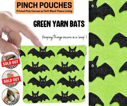 Green Yarn Bats Pinch Pouches