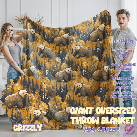 GRIZZLY- GIANT SHAREABLE THROW BLANKETS ROUND 12-PREORDER CLOSING 3/2