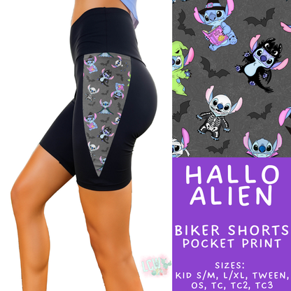 Batch #568 - Halloween Spooky Sets 3 - Closes 8/12 - ETA early October - Hallo Alien Side Panel Biker Shorts