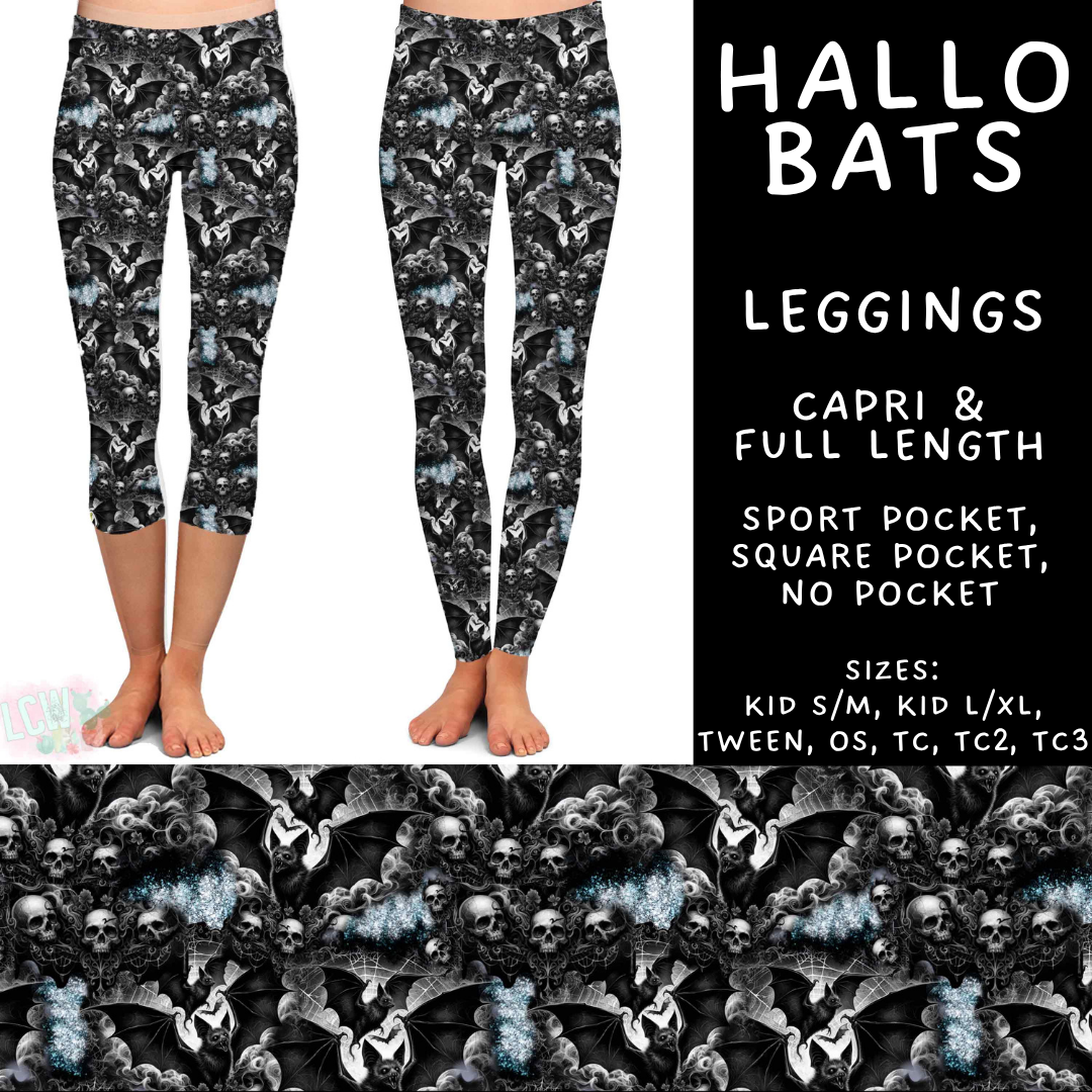 Batch #560 - Halloween 4 - Closes 7/26 - ETA late Sept - Hallo Bats Full and Capri Length Leggings