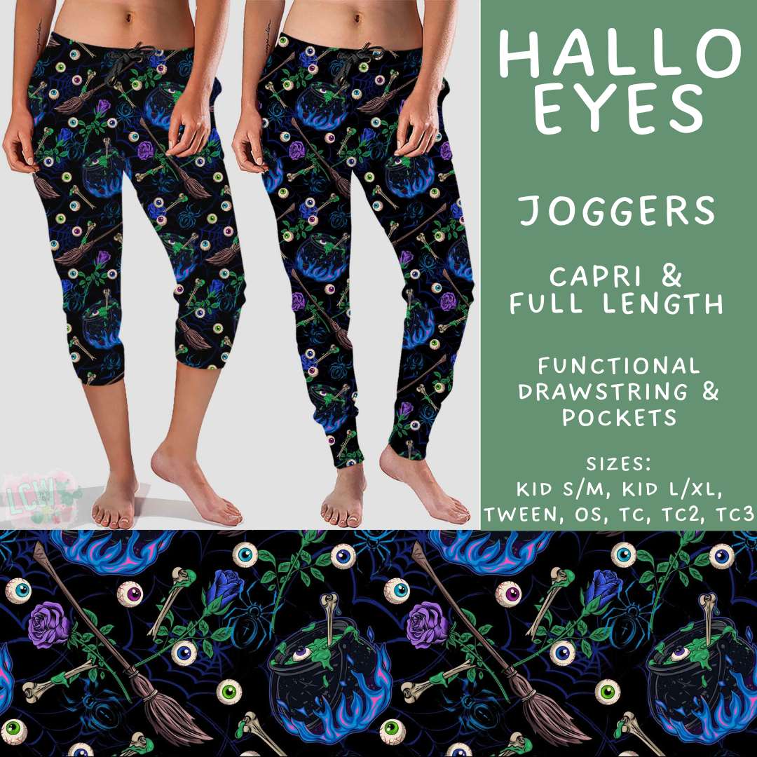 Batch #566 - Halloween 5 - Closes 8/7 - ETA early October - Hallo Eyes Full and Capri Length Joggers