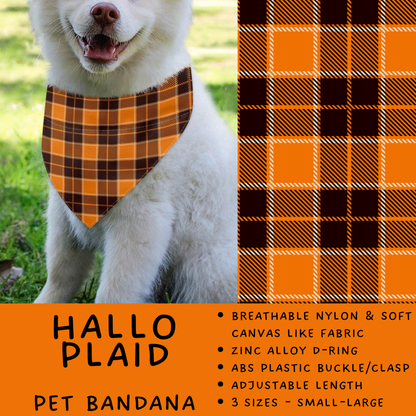 Batch #576 - Pet Gear 2 - Closes 8/28 - ETA late October - Hallo Plaid Pet Bandana