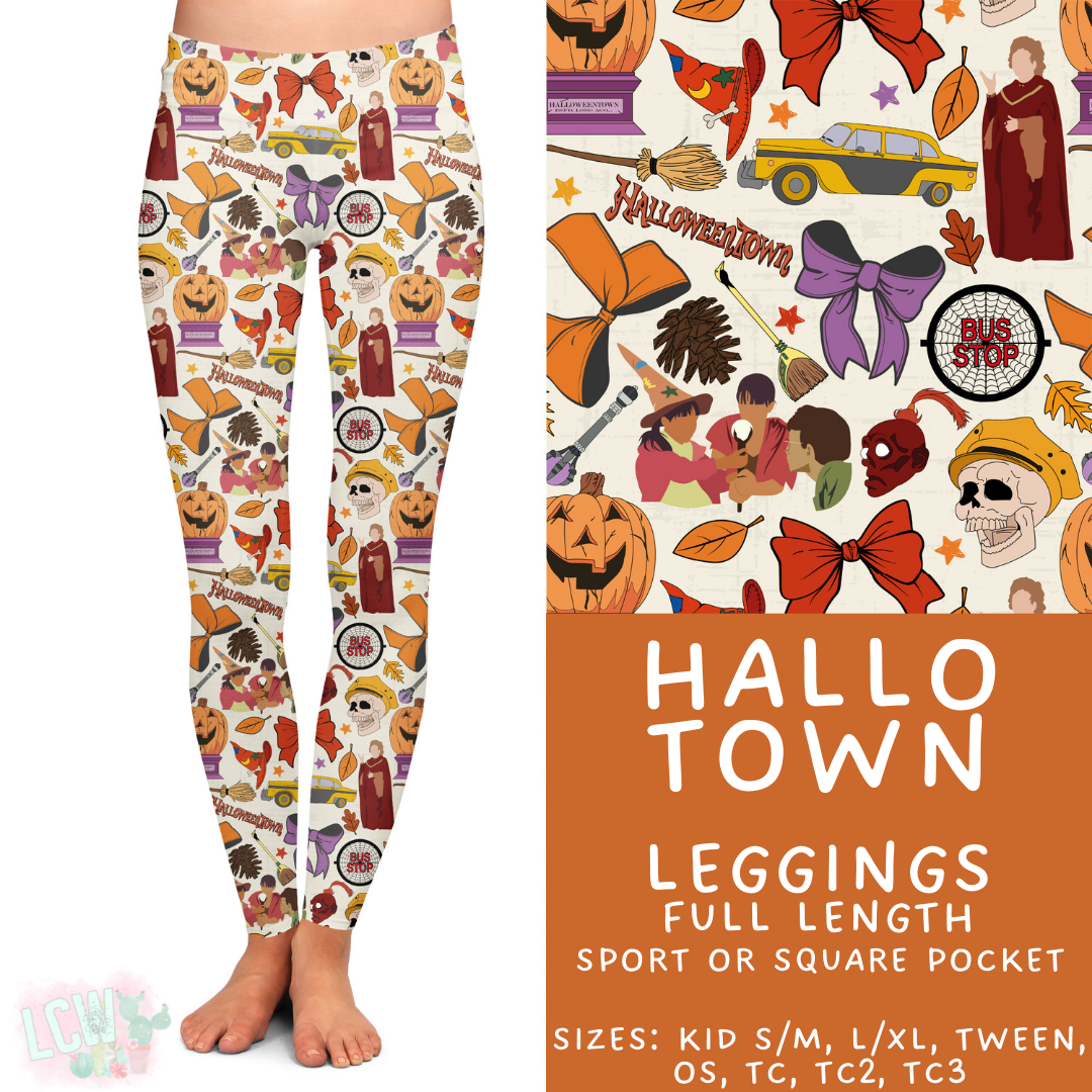 Ready to Ship - Hallo Town Full Length Leggings - Square Pocket OS