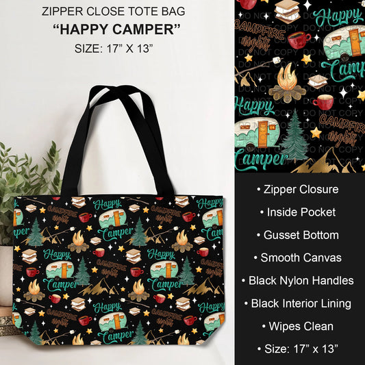 B232 - Preorder Happy Camper Tote Bag (Closes 6/04. ETA: late July)
