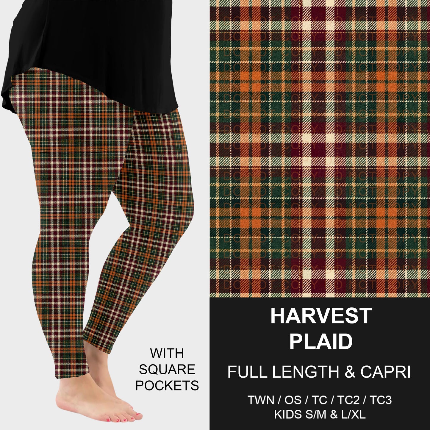 B308 - Preorder Harvest Plaid Leggings w/ Pockets (Closes 8/16. ETA: late Oct.)