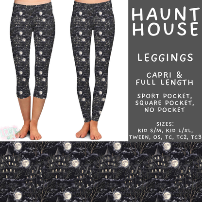 Batch #556 - Halloween 3 - Closes 7/15 - ETA mid Sept - Haunt House Full and Capri Length Leggings