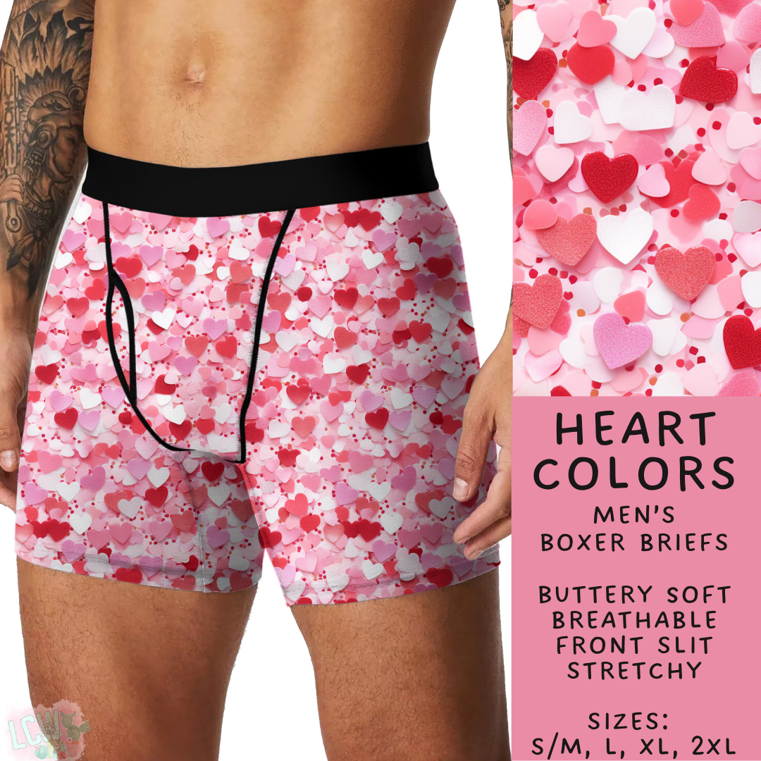Batch #612 - Valentine's Matching Underwear - Closes 11/11 - ETA mid Jan - Heart Colors Men's Boxer Briefs