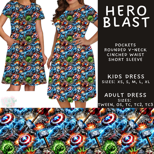 Batch #544 - Cool Characters 16 - Closes 6/17 - ETA mid August - Hero Blast Adult & Kids Dresses