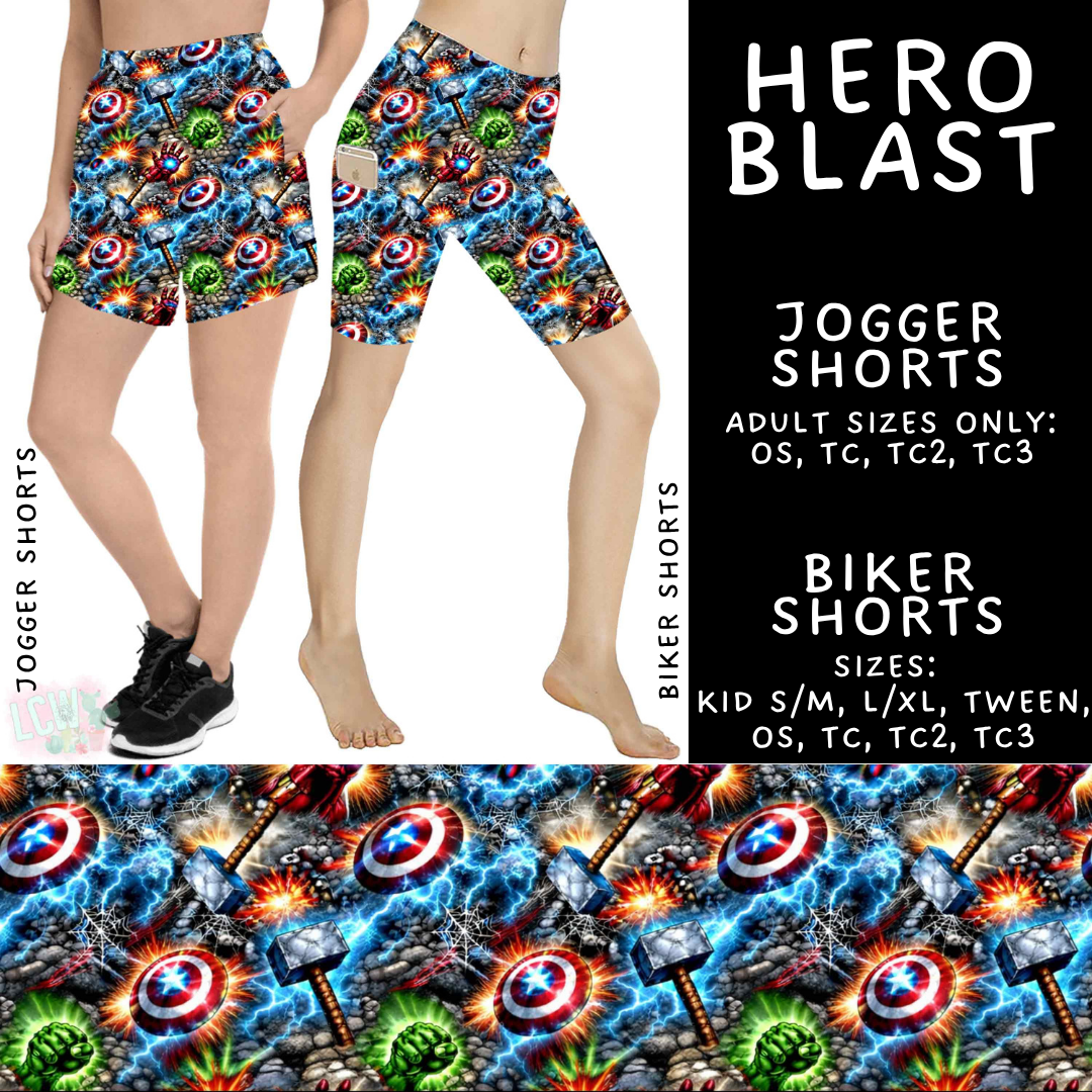 Batch #544 - Cool Characters 16 - Closes 6/17 - ETA mid August - Hero Blast Biker & Jogger Shorts