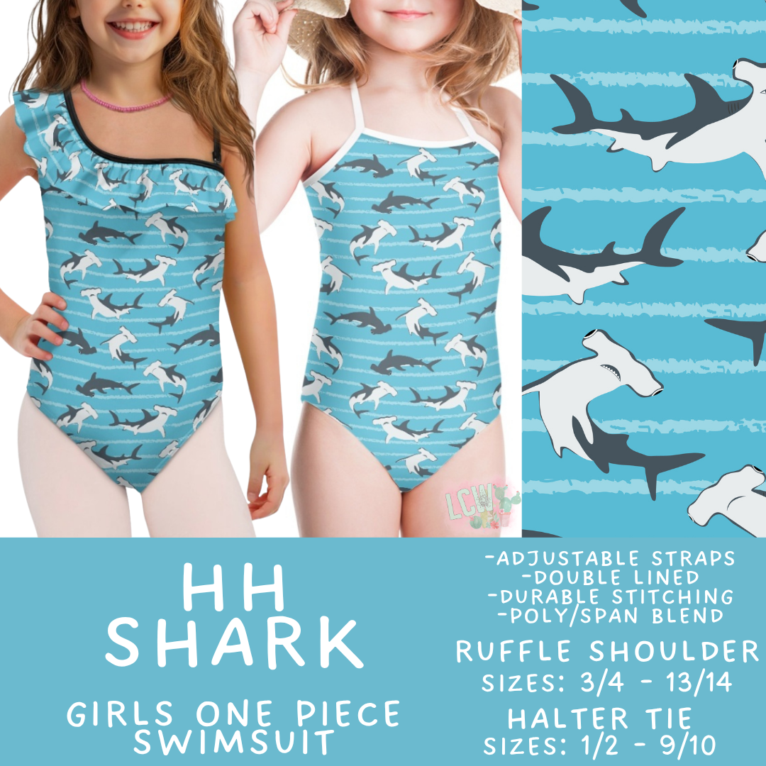 Batch #543 - Pool Party 2 - Closes 6/15 - ETA early/mid August - HH Shark Girl's Swimsuit
