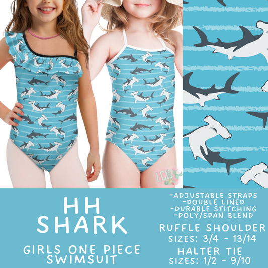 Batch #543 - Pool Party 2 - Closes 6/15 - ETA early/mid August - HH Shark Girl's Swimsuit