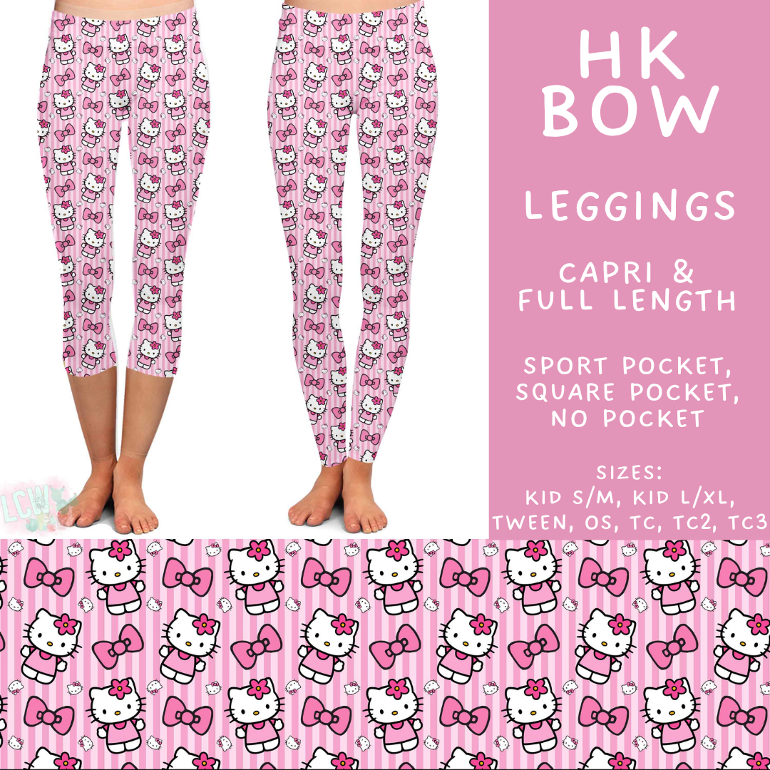Batch #531 - Cool Characters 15 - Closes 5/18 - ETA late July - HK Bow Full and Capri Length Leggings