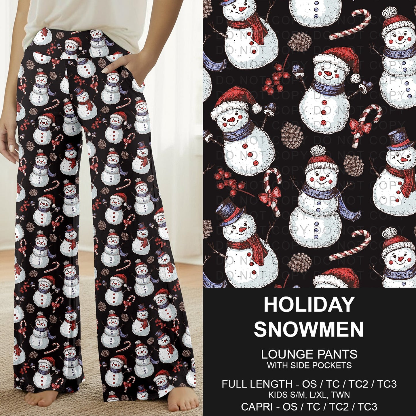 B311 - Preorder Holiday Snowmen Lounge Pants (Closes 9/06. ETA: mid Nov.)