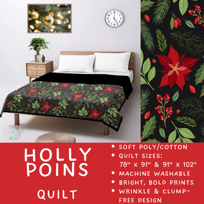 Batch #597 - Christmas Quilts - Closes 10/12 - ETA early Dec - Holly Poins Quilt