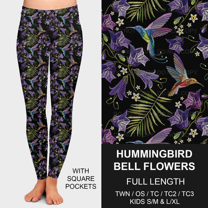 B213 - Preorder Hummingbird Bell Flowers Leggings w/ Pockets (Closes 2/16. ETA early may)