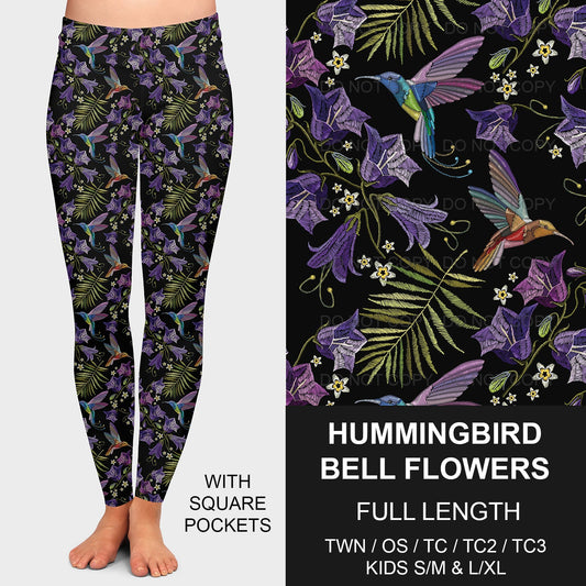 B213 - Preorder Hummingbird Bell Flowers Leggings w/ Pockets (Closes 2/16. ETA early may)