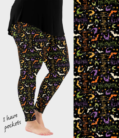 RTS - Halloween Bats Leggings with Pockets