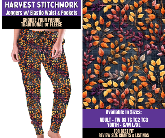 Preorder! Closes 8/5. ETA Nov. Harvest Stitchwork Joggers Choose Fleece or Traditional