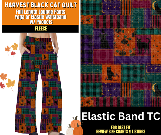 Harvest Black Cat Quilt Lounge Pants Fleece
