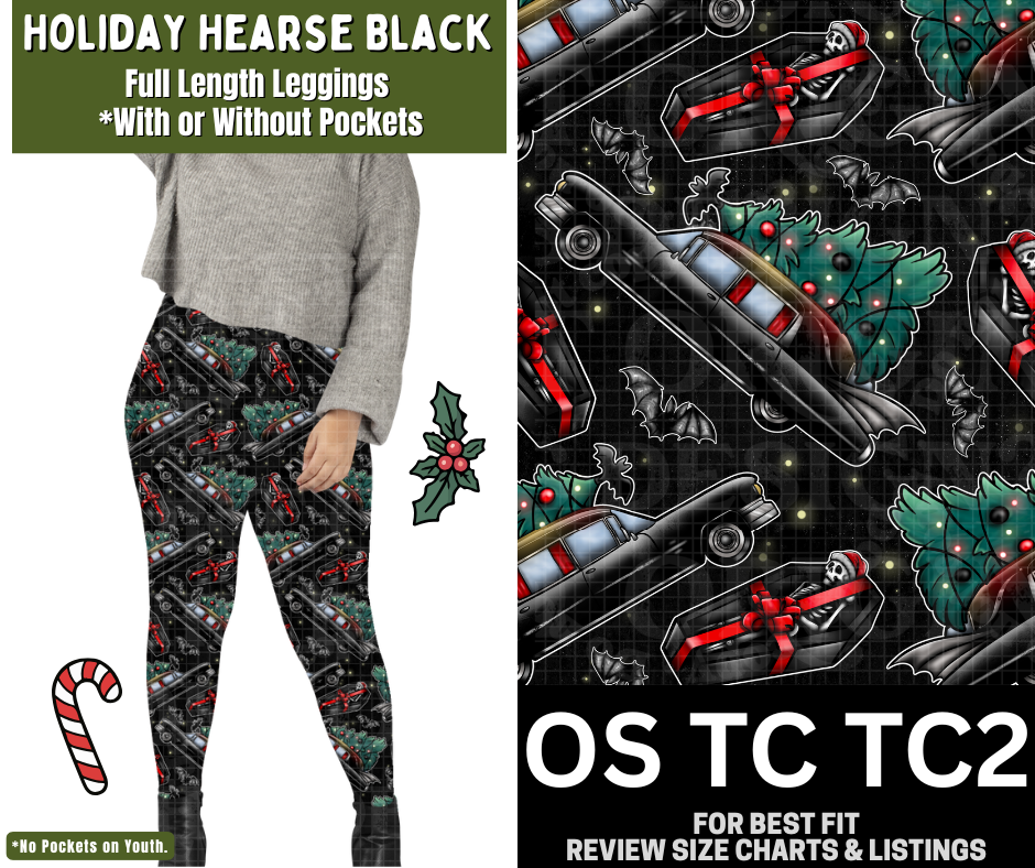 Holiday Hearse Black Full Length Leggings w/ Pockets