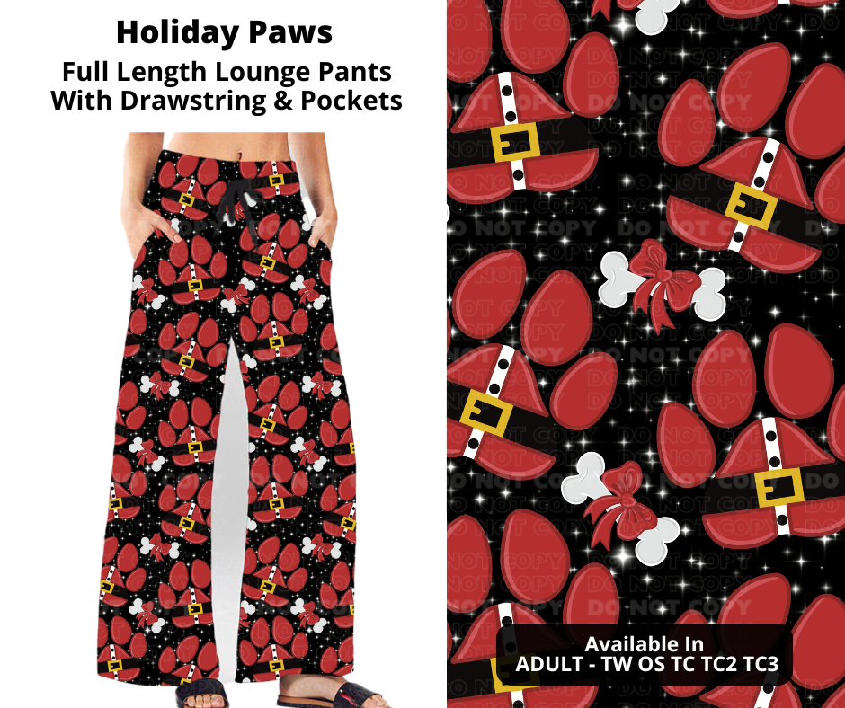 Preorder! Closes 9/18. ETA Nov. Holiday Paws Full Length Lounge Pants