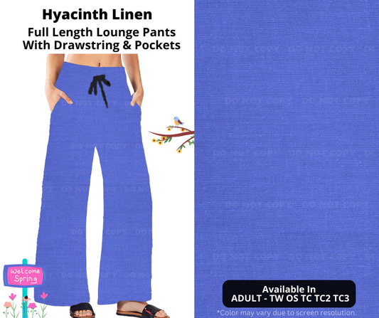 Preorder! Closes 1/8. ETA April. Hyacinth Linen Full Length Lounge Pants