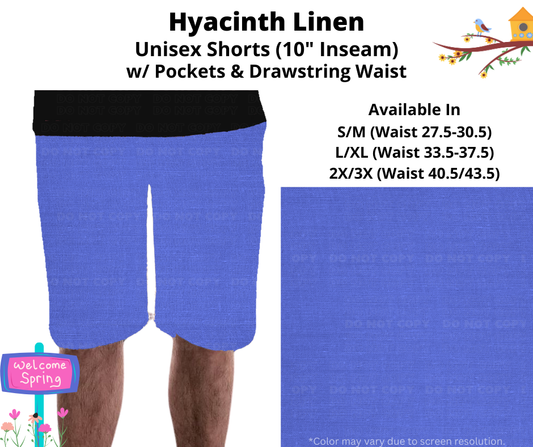 Preorder! Closes 1/8. ETA April. Hyacinth Linen Unisex Shorts