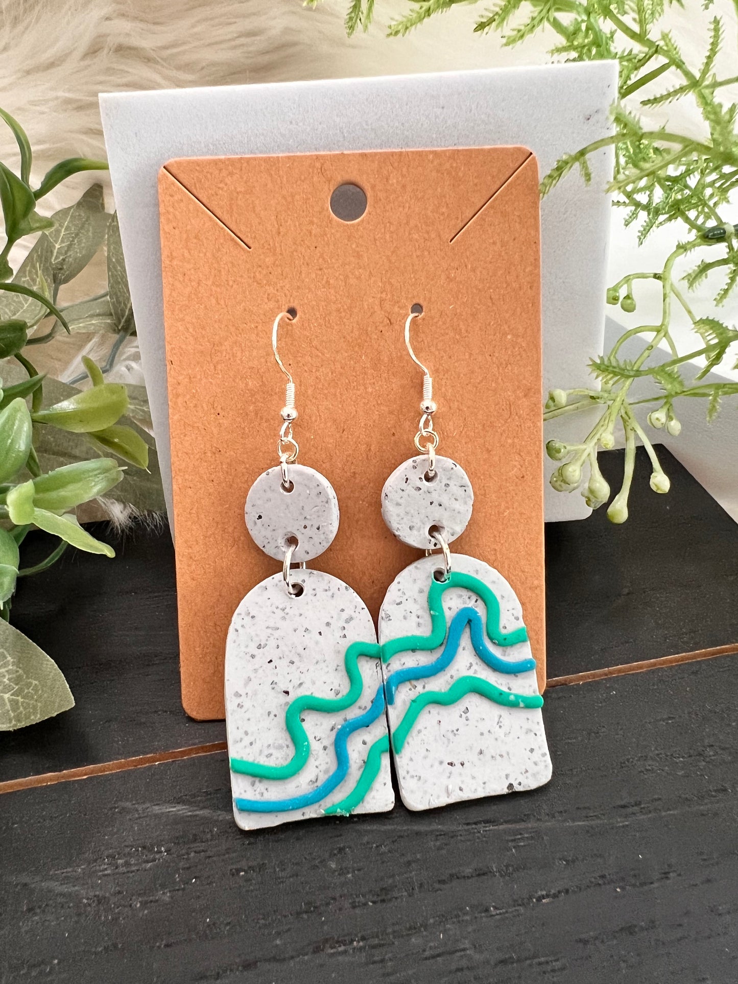Caribbean Stone Hook Earrings