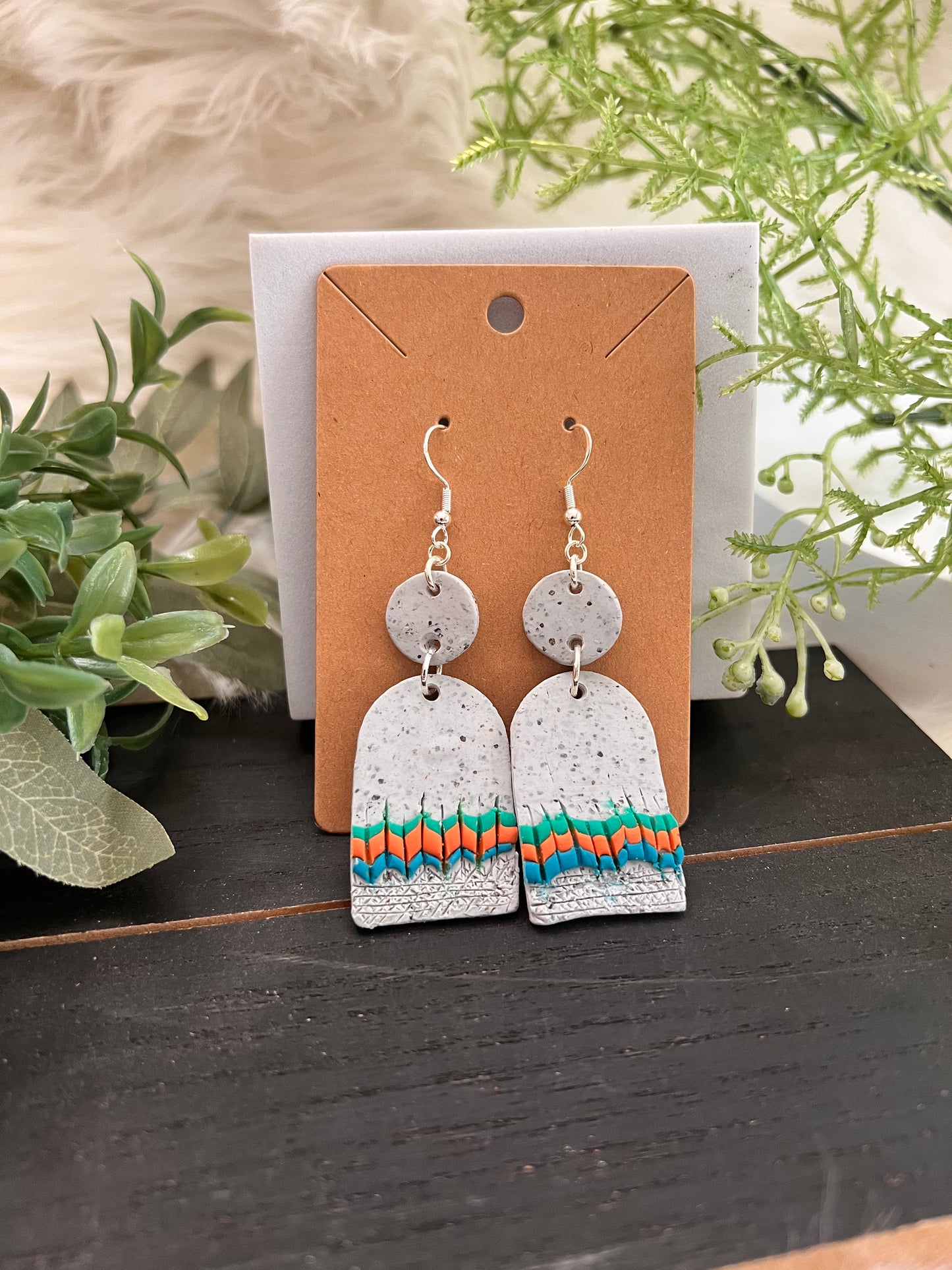 Caribbean Stone Hook Earrings