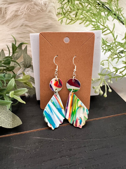 Dangle Swirl Hook Earrings