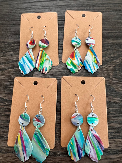 Dangle Swirl Hook Earrings