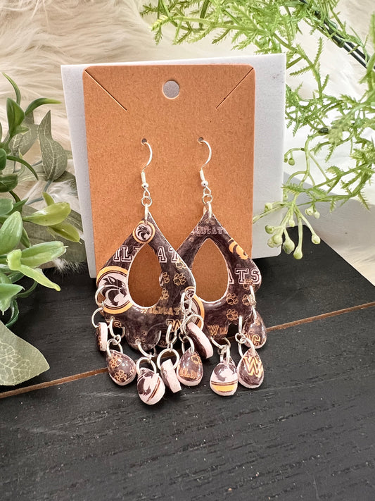 Wildcats Print Hook Earrings