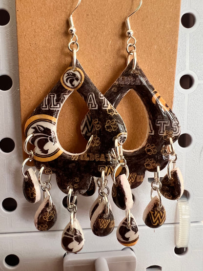 Wildcats Print Hook Earrings