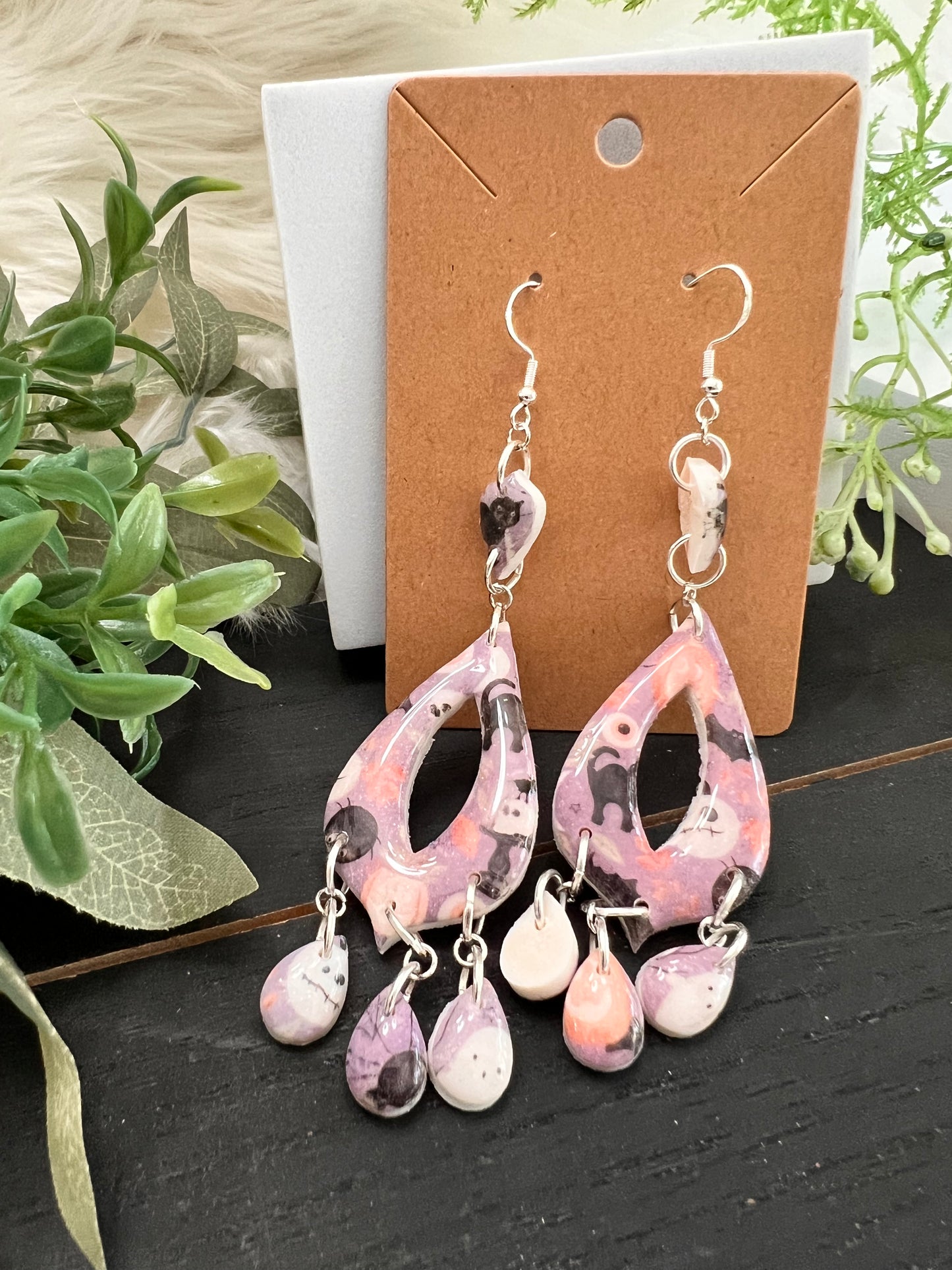 Spooky Print Hook Earrings