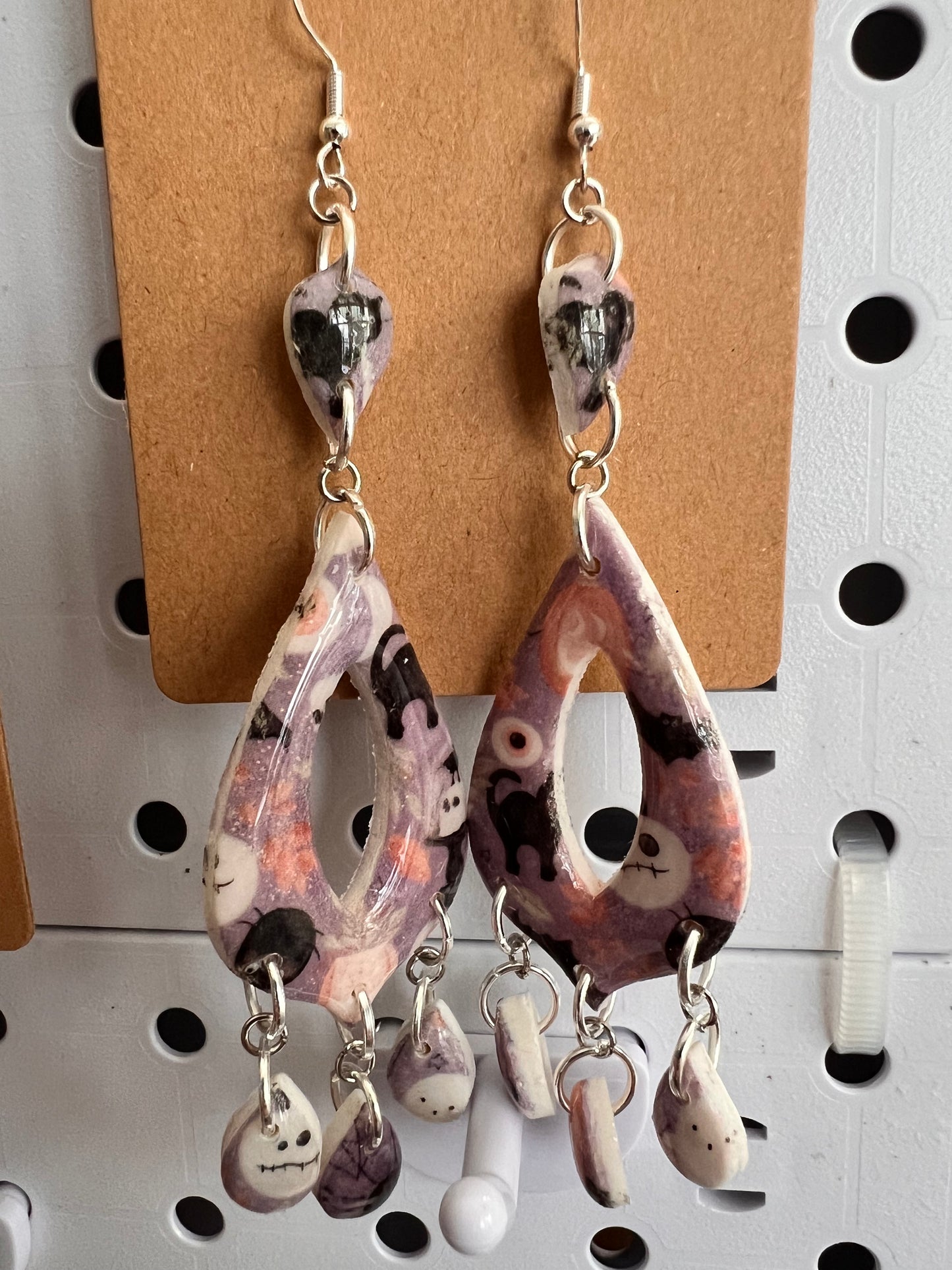 Spooky Print Hook Earrings