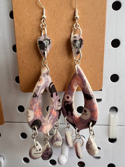 Spooky Print Hook Earrings