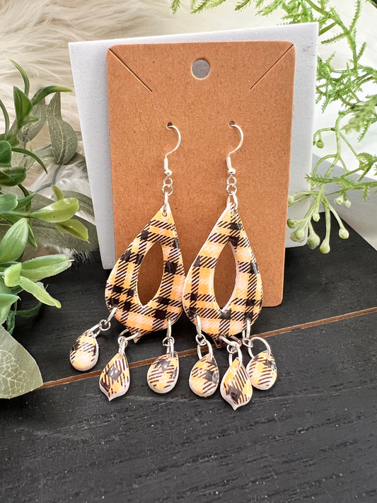 Wildcats Plaid Hook Earrings style 2