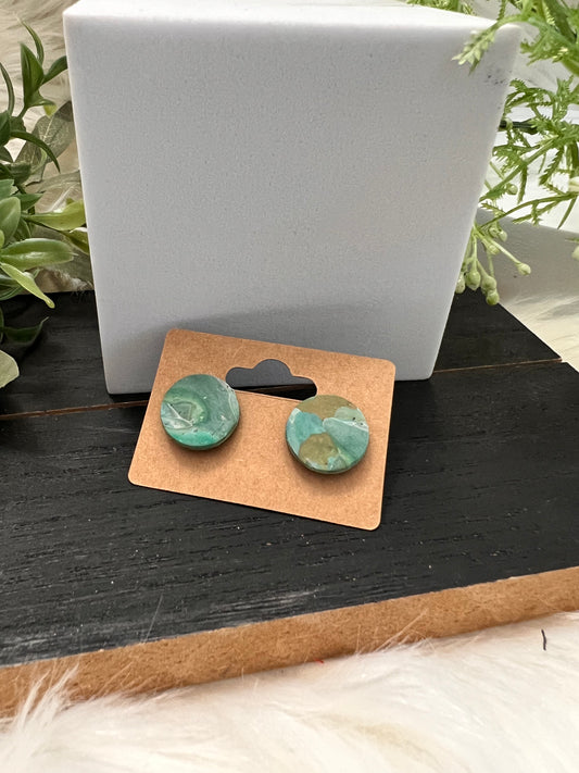 Aqua Swirl Stud Earrings