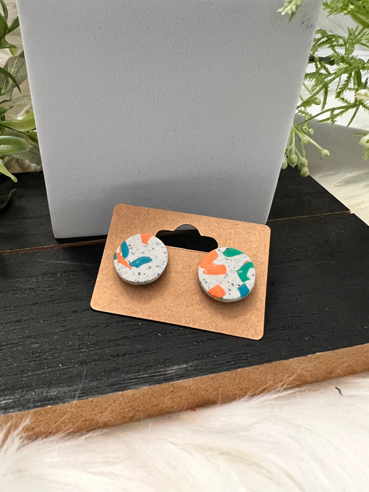 Squiggle Stone Stud Earrings