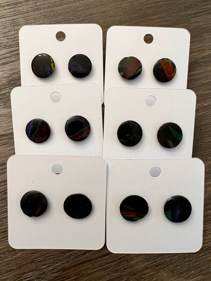 Tinted Black Stud Earrings