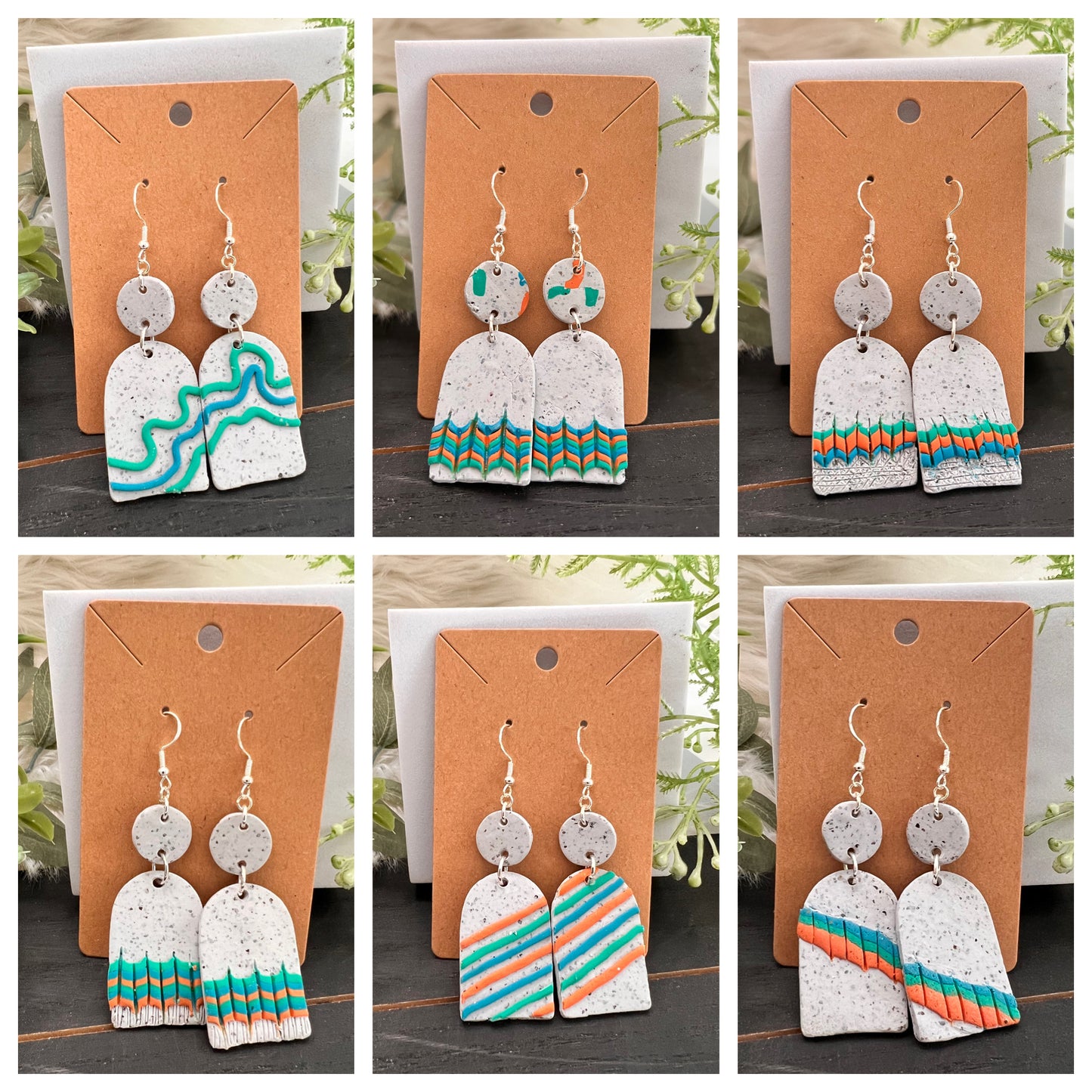 Caribbean Stone Hook Earrings